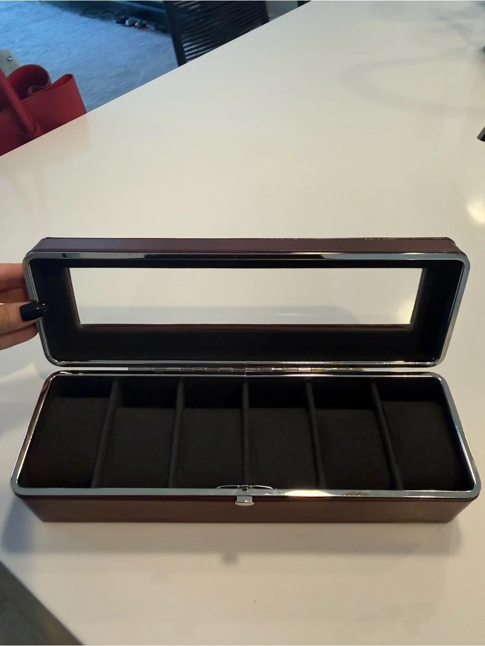 Chic Brown Leather Watch Storage Case
